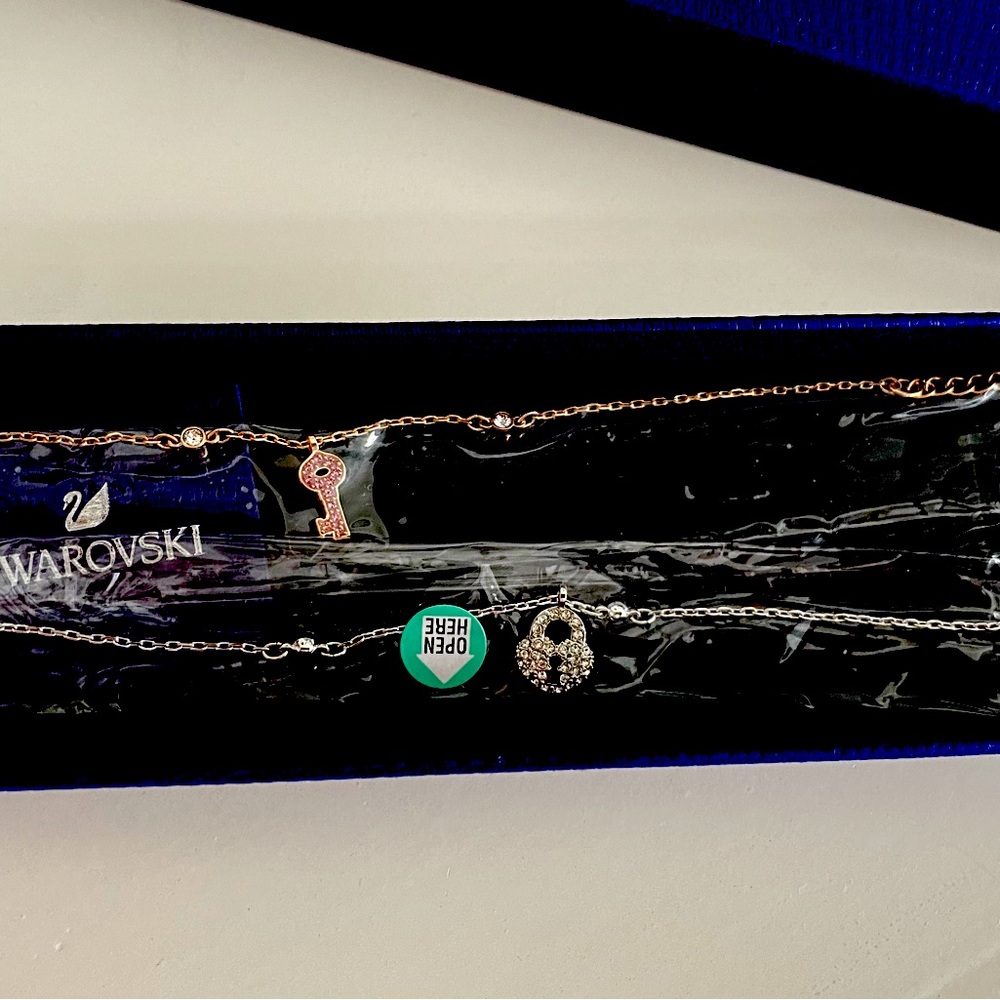 NEW Swarovski Crystal Wishes Bracelet Set Lock & Heart